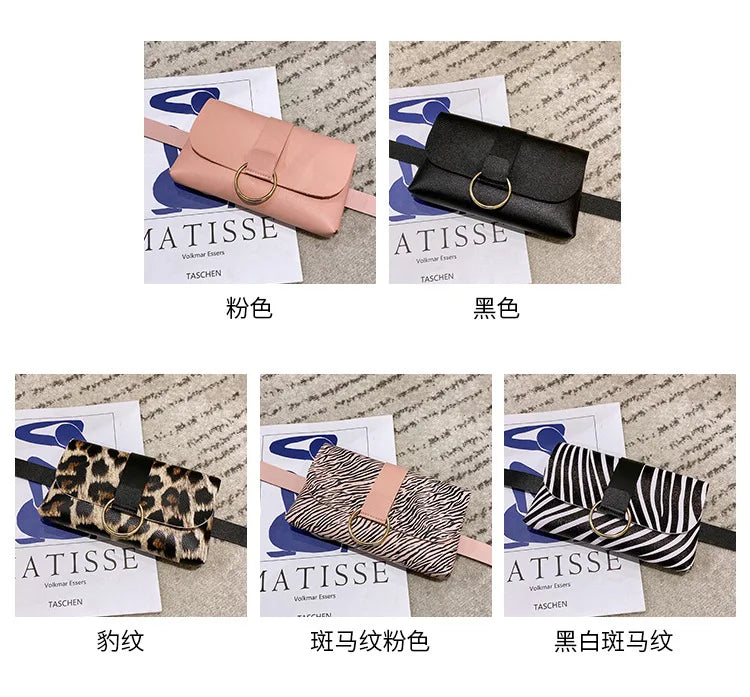 Women Fanny Pack PU Leather Waist Bag Female Banana Belt Bag Shoulder Crossbody Chest Phone Bags Designer Luxury Handbag.