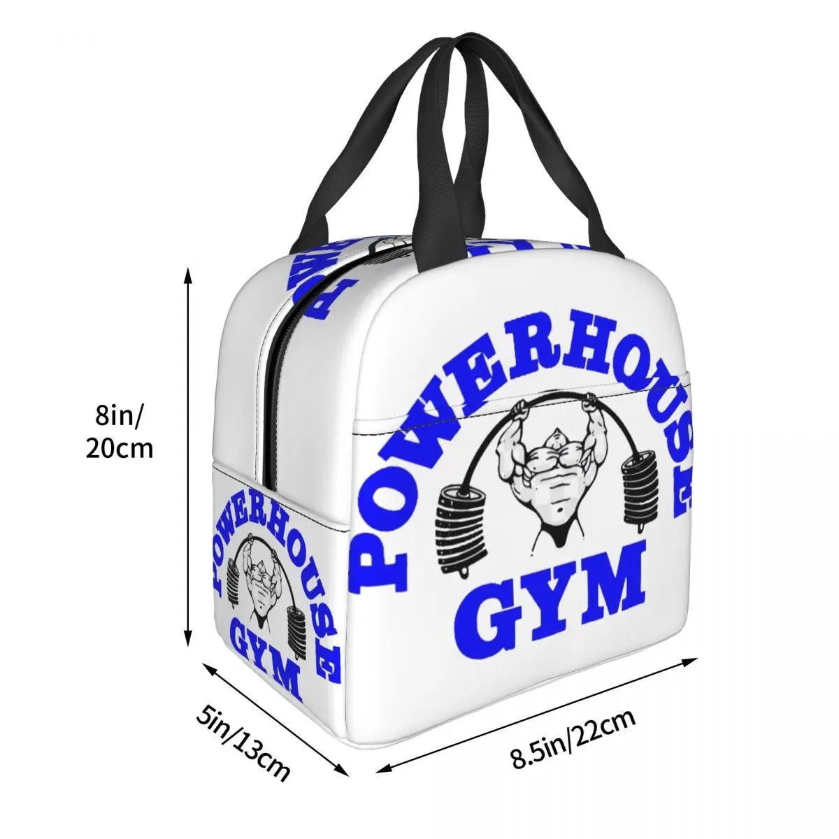 Powerhouse Gym Logo Portable Lunch Boxes Women Waterproof Bodybuilding Fitness Thermal Cooler Food Insulated Lunch Bag.