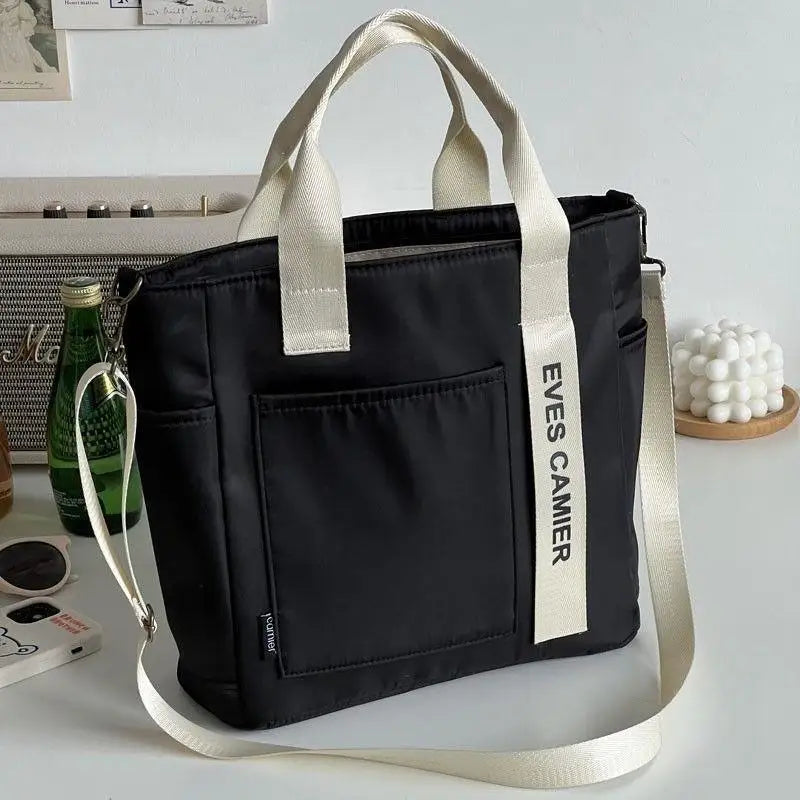 New Casual Tote Large Capacity Shoulder Bag Nylon Waterproof Canvas Handbag Simple Fashion Messenger Bags For Schoolgirl.