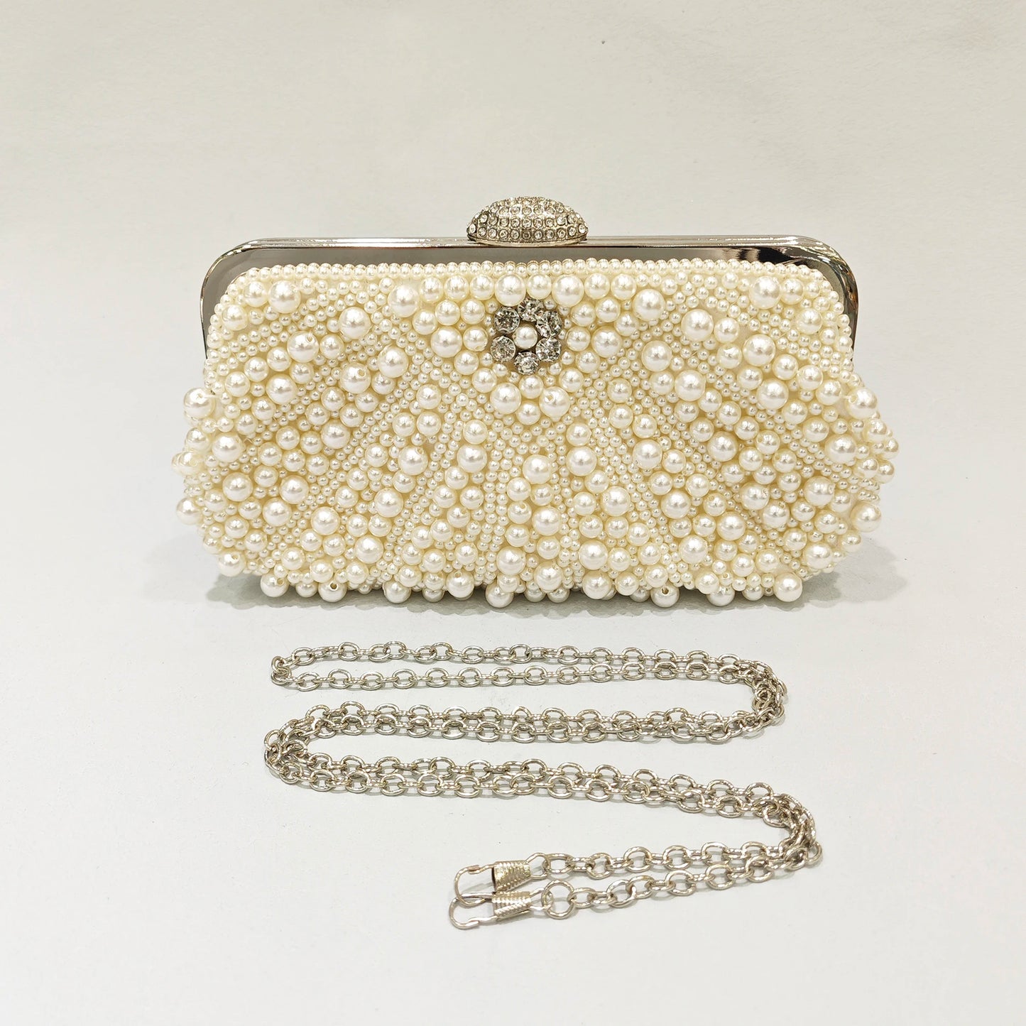 JXL Pearls Tassels Handbag Purse Clutch For Woman Luxury Beaded Evening Dresses Bags.