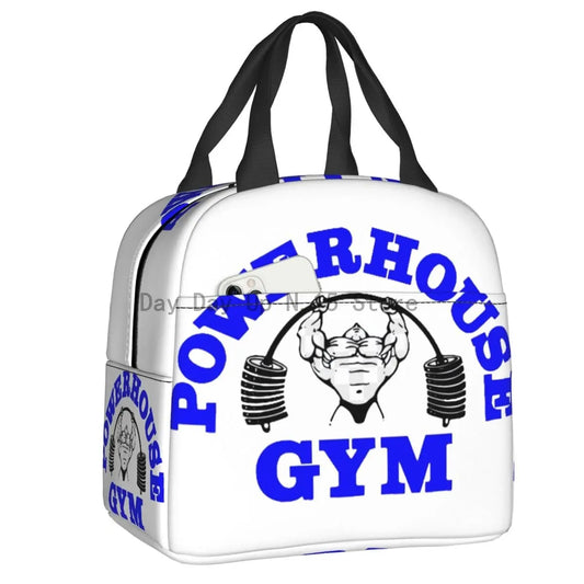 Powerhouse Gym Logo Portable Lunch Boxes Women Waterproof Bodybuilding Fitness Thermal Cooler Food Insulated Lunch Bag.