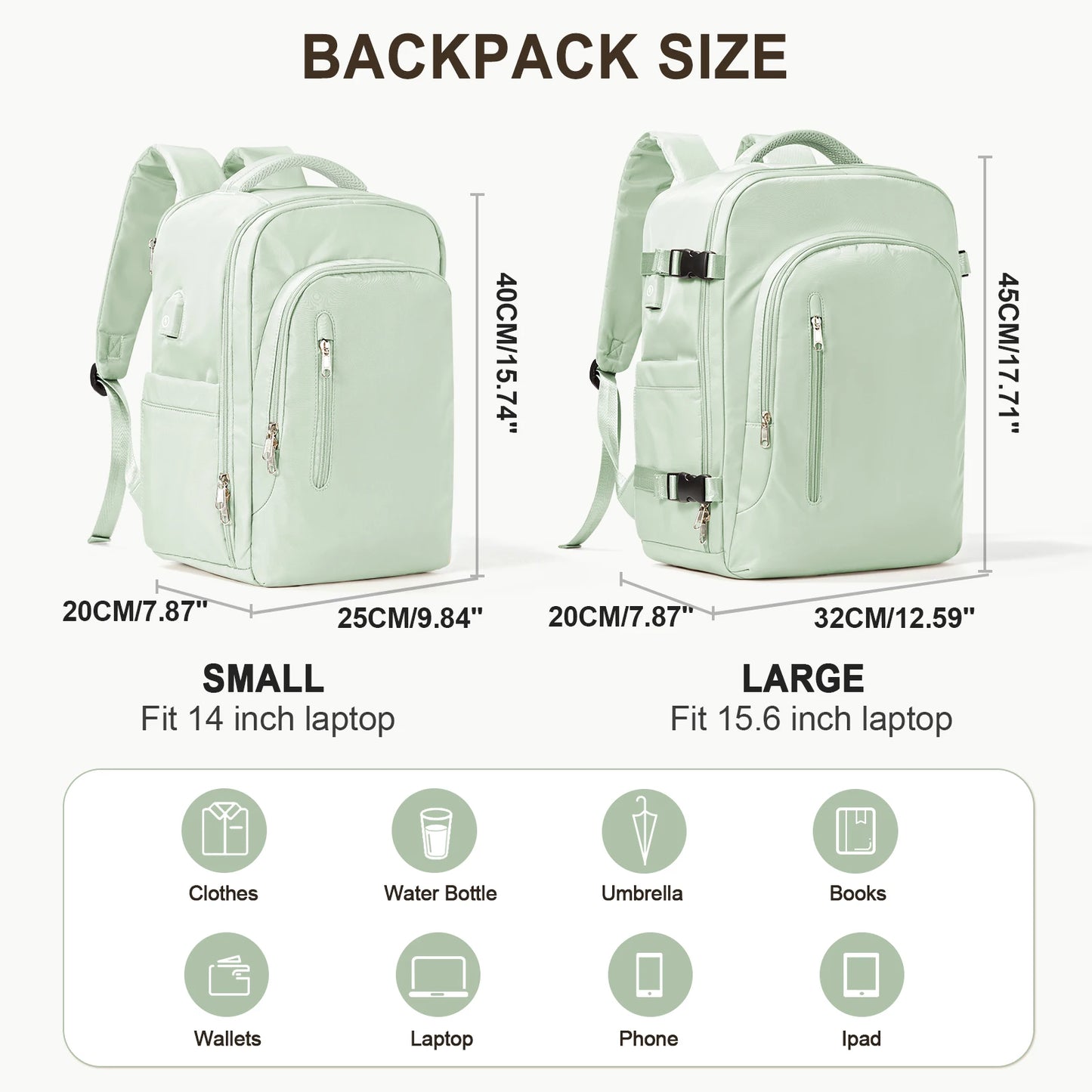 Laptop Bag Travel Backpack for Women Large Capacity Easyjet Carry-Ons 45x36x20 Backpack Ryanair 40x20x25, Men's Cabin Backpack.