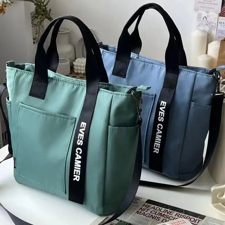 New Casual Tote Large Capacity Shoulder Bag Nylon Waterproof Canvas Handbag Simple Fashion Messenger Bags For Schoolgirl - Elevate Your Body