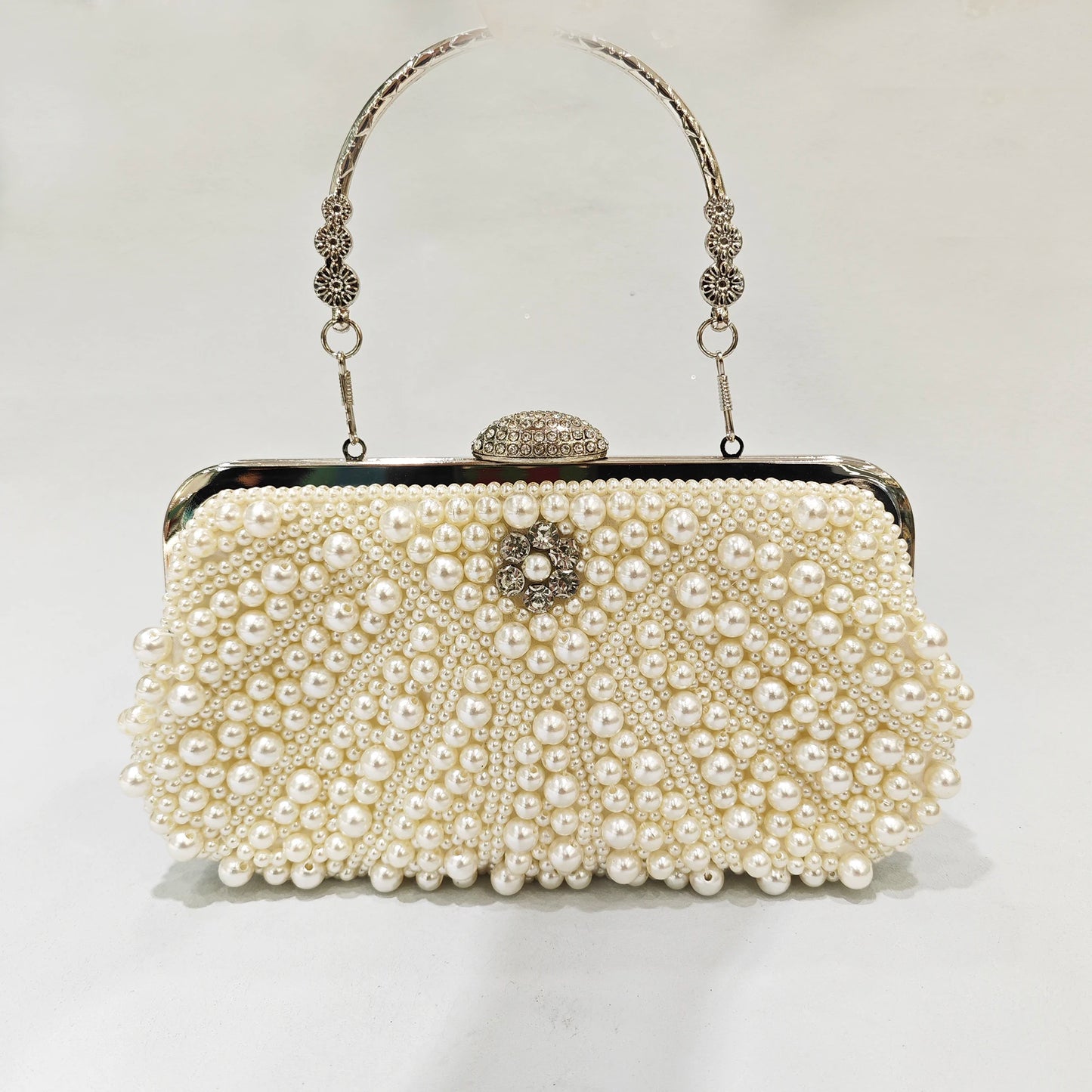 JXL Pearls Tassels Handbag Purse Clutch For Woman Luxury Beaded Evening Dresses Bags.