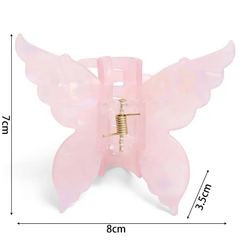 Chic French-Inspired Mermaid Butterfly Hair Claw Clip for Women - Stylish Imitation Vinegar Design