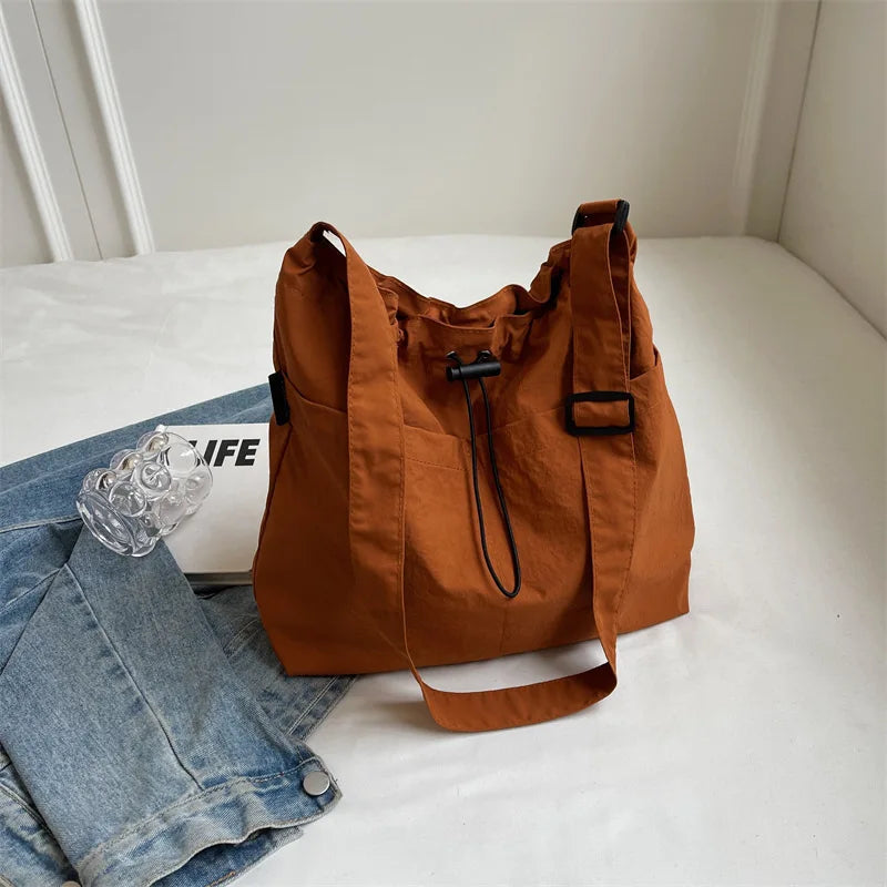 2024 New Nylon Shoulder Bag Fashionable Shrinkage Anti Wrinkle Crossbody Bag Lightweight Large Capacity Commuter Women Tote Bag.