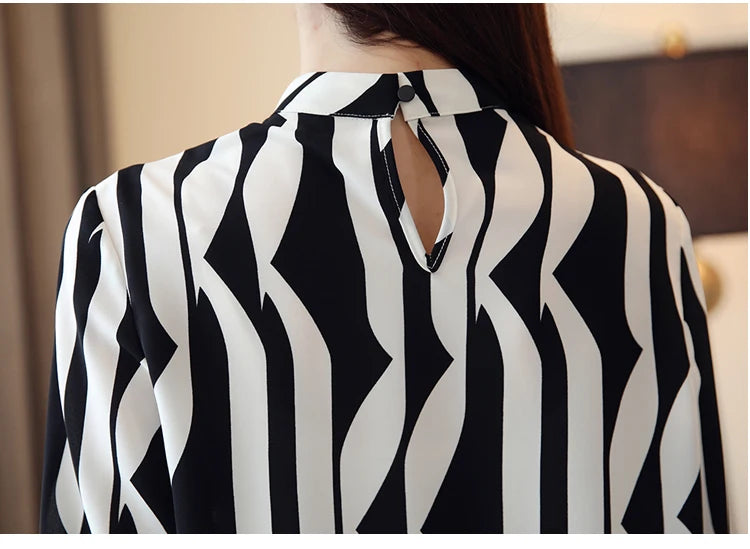 New Striped Chiffon Blouse Shirt Fashion Woman Blouse Long Sleeve Women Shirts Office Work Wear Womens Tops Blusas 0941 60 - Elevate Your Body