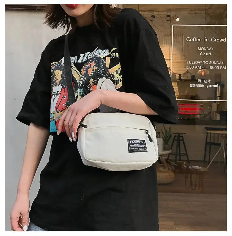 Casual Women Waist Packs Canvas Fashion Coin Purse Multifunctional Small Crossbody Bag for Women Short Wallet Sport Chest Bag.