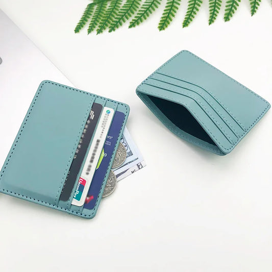 1Pc Pu Leather ID Card Holder Candy Color Bank Credit Card Box Multi Slot Slim Card Case Wallet Women Men Business Card Cover.