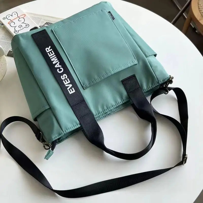 New Casual Tote Large Capacity Shoulder Bag Nylon Waterproof Canvas Handbag Simple Fashion Messenger Bags For Schoolgirl.