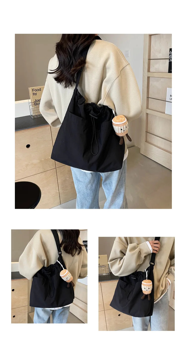 2024 New Nylon Shoulder Bag Fashionable Shrinkage Anti Wrinkle Crossbody Bag Lightweight Large Capacity Commuter Women Tote Bag