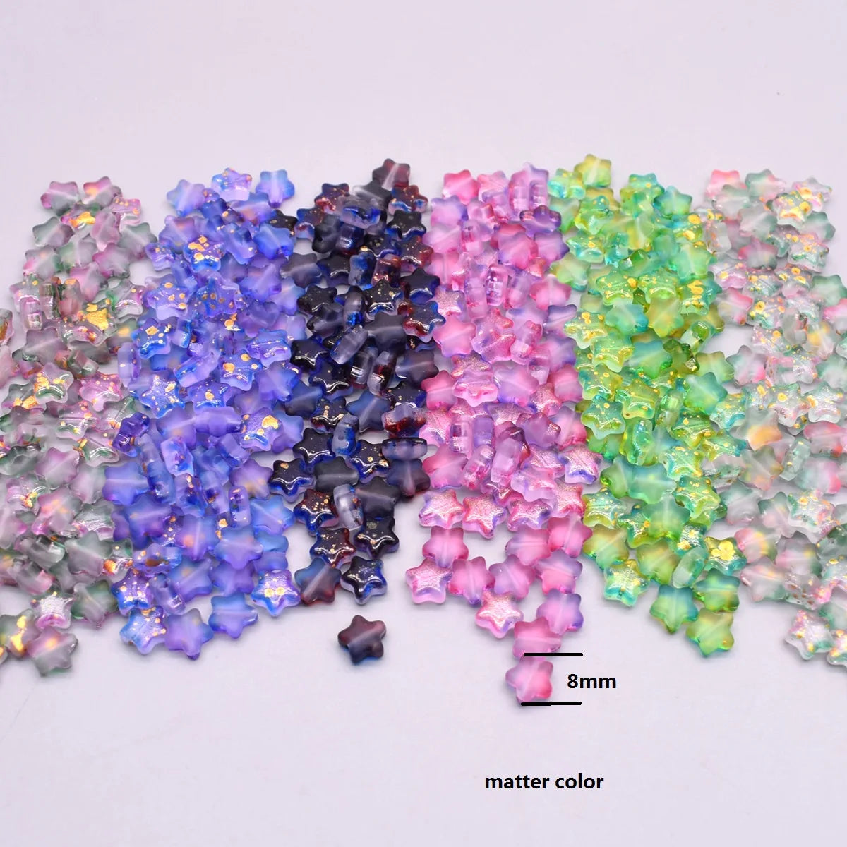 50pcs 8mm  Mix Color Star Elephant Fish Moon Flower Bead Czech Glass Loose Beads for Jwelry Making DIY Accessories Handmade.