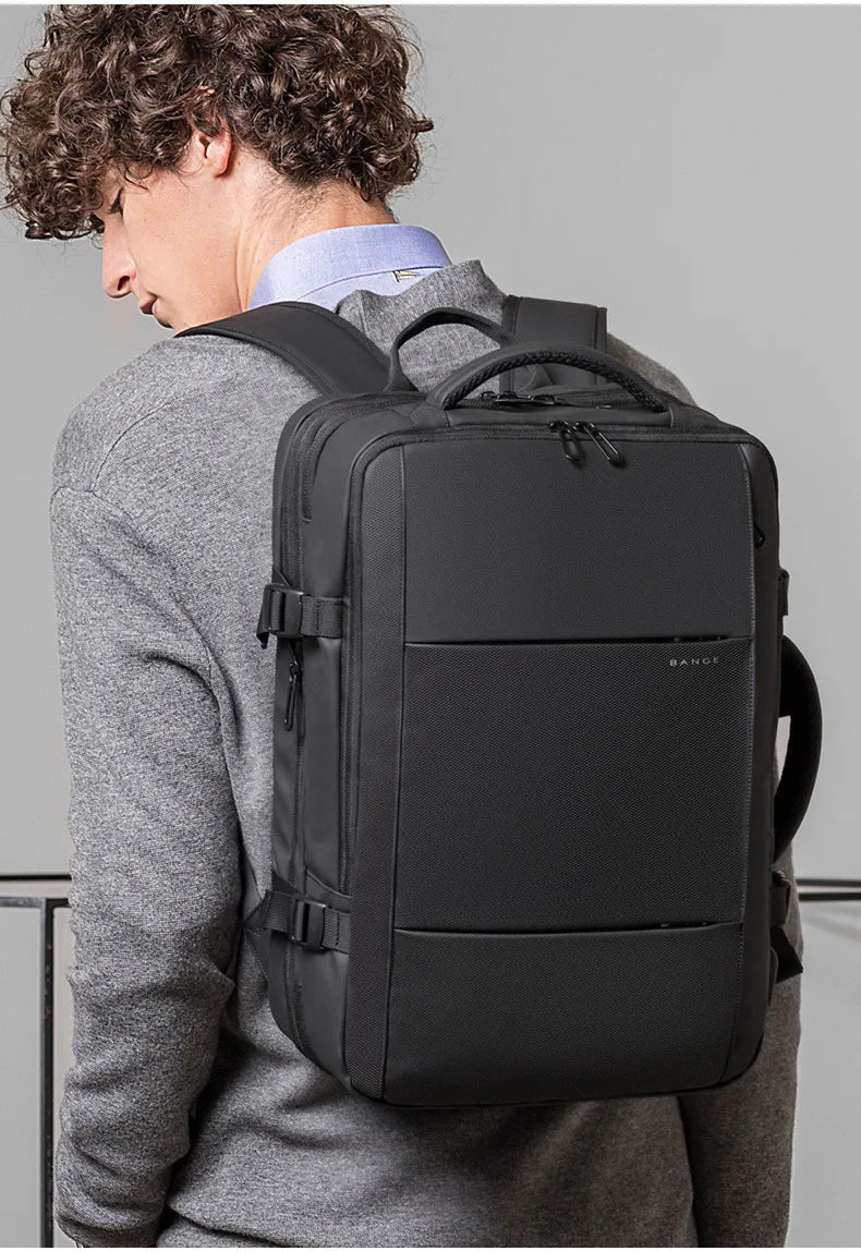 BANGE Travel Backpack Men Business Backpack School Expandable USB Bag Large Capacity 17.3 Laptop Waterproof Fashion Backpack - Elevate Your Body