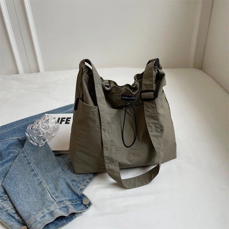 2024 New Nylon Shoulder Bag Fashionable Shrinkage Anti Wrinkle Crossbody Bag Lightweight Large Capacity Commuter Women Tote Bag.