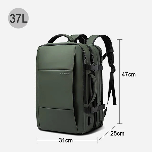 BANGE Travel Backpack Men Business Backpack School Expandable USB Bag Large Capacity 17.3 Laptop Waterproof Fashion Backpack.