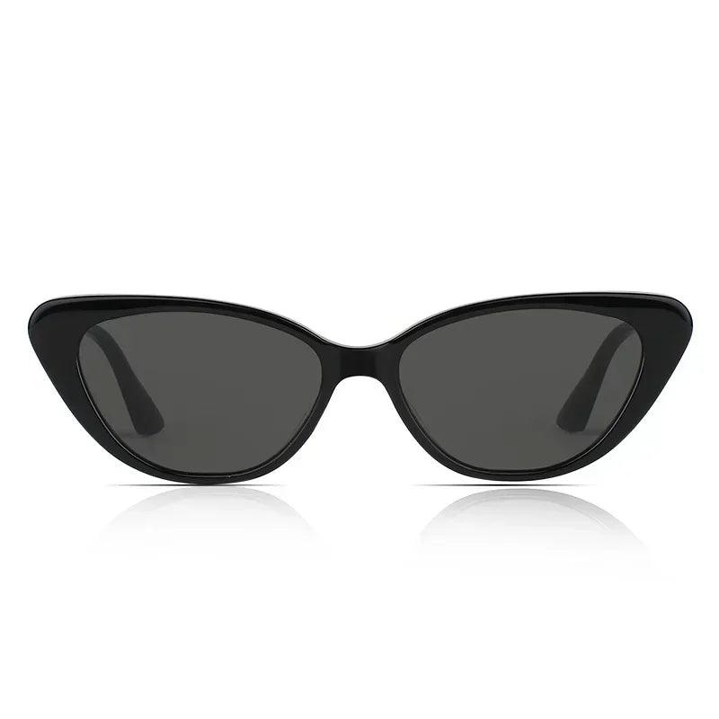 Personalized Women's Cat Eye Sunglasses in Black Frame - Luxury Trendy Eyewear with UV400 Protection.