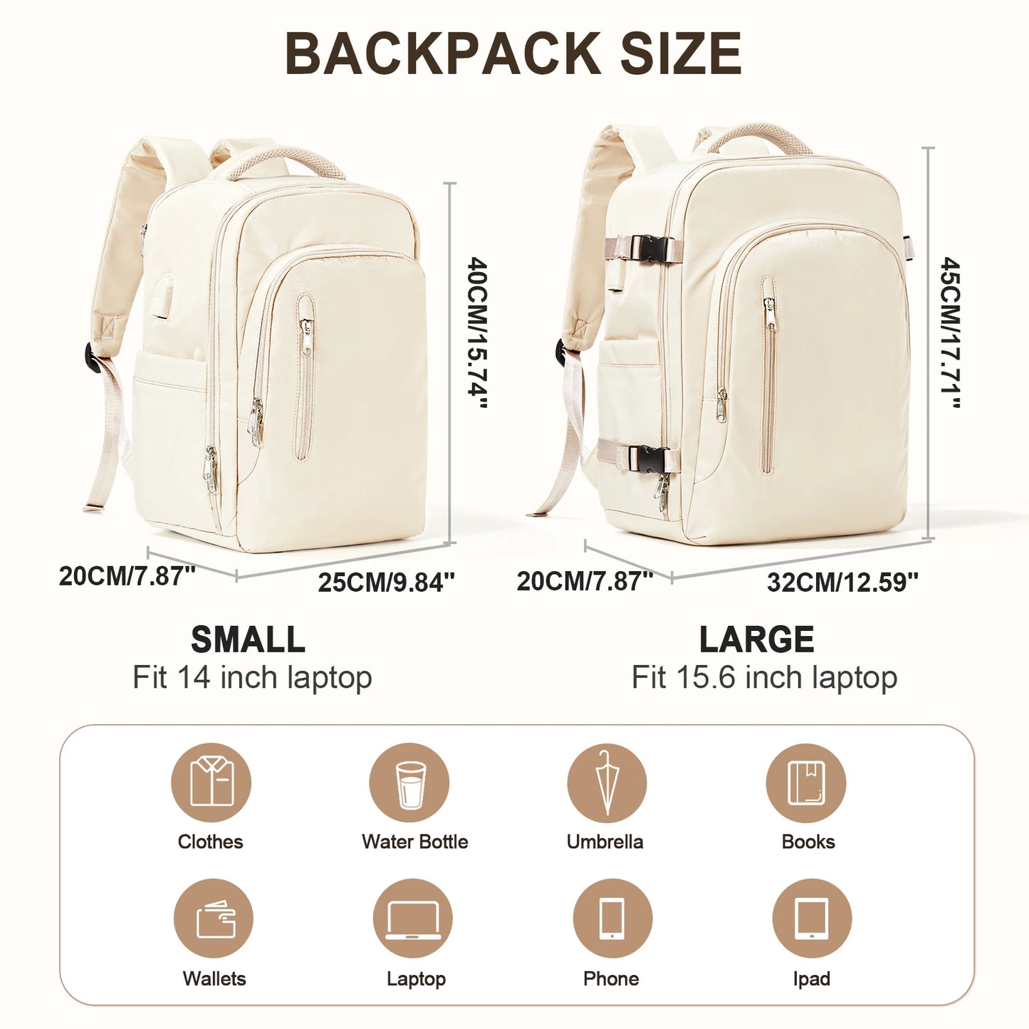 Laptop Bag Travel Backpack for Women Large Capacity Easyjet Carry-Ons 45x36x20 Backpack Ryanair 40x20x25, Men's Cabin Backpack.