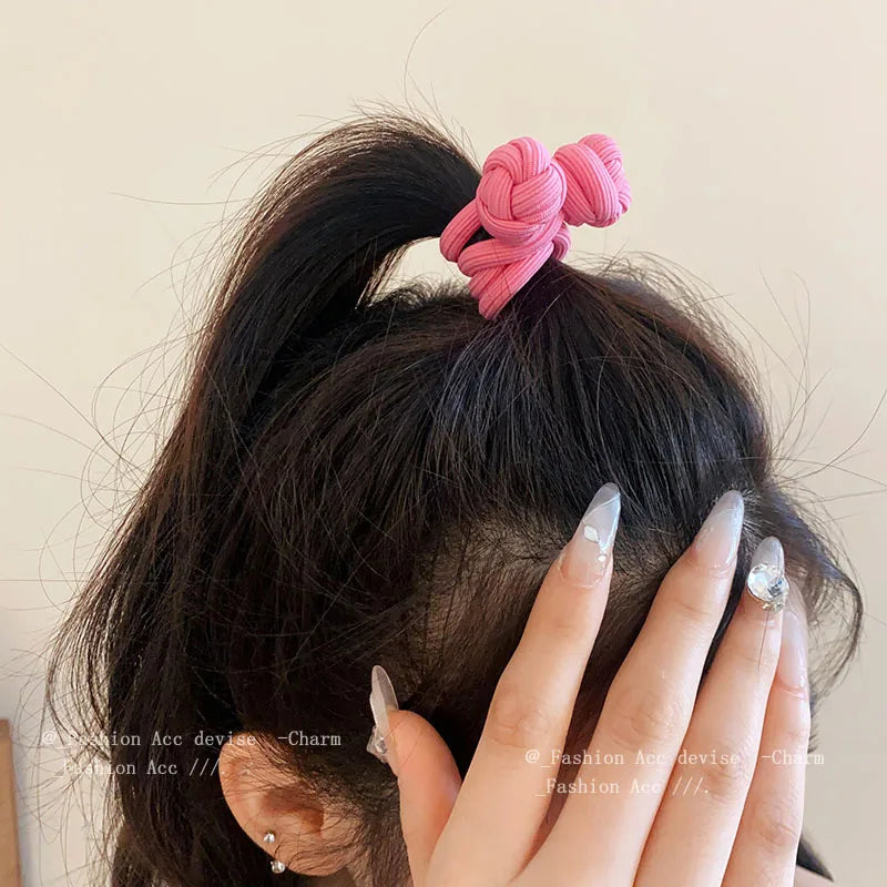 Vibrant Double Knot Bow Hair Scrunchies - Elastic Hair Bands for Women - Stylish Ponytail Holders and Accessories