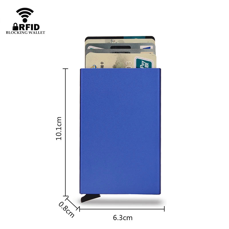 Rfid Smart Wallet Card Holder Metal Thin Slim Men Women Wallets Pop Up Minimalist Wallet Small Black Purse Vallet Walets for Men.