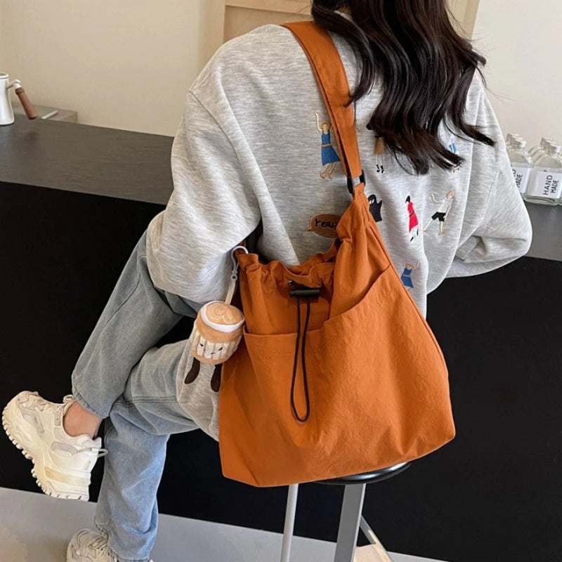 2024 New Nylon Shoulder Bag Fashionable Shrinkage Anti Wrinkle Crossbody Bag Lightweight Large Capacity Commuter Women Tote Bag.