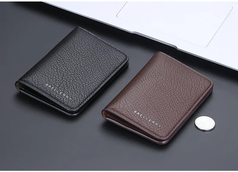 Slim Folding Wallet Men Soft Leather Card Wallet Mini Credit Card Holders Wallet Thin Card Purse Small Bags for Women Men Wallet.