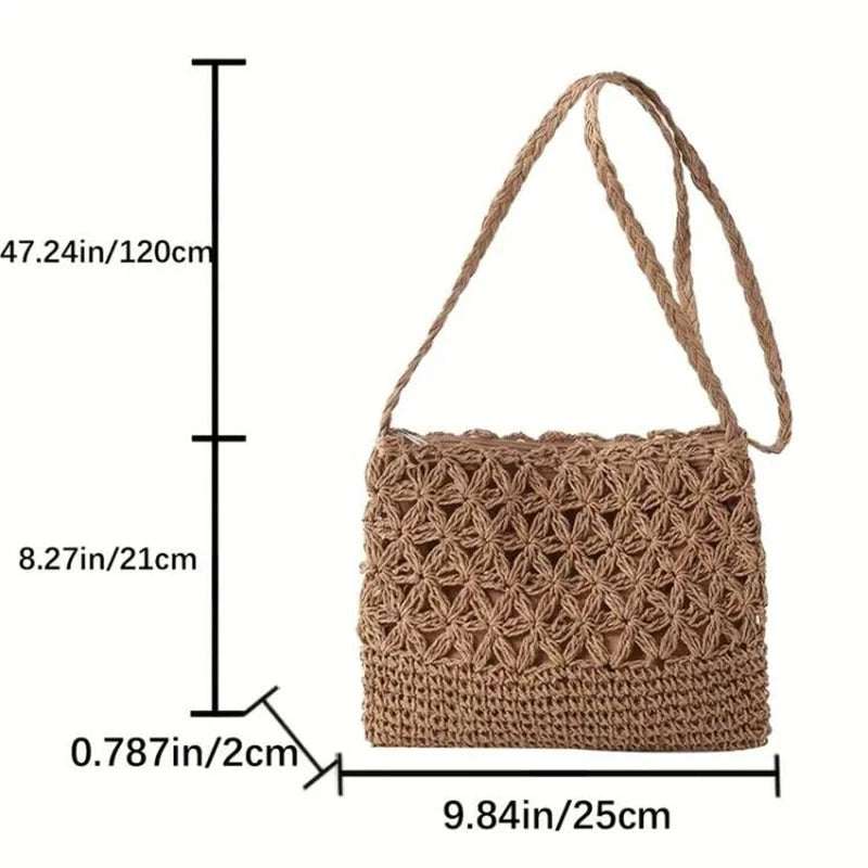 Small Fresh Crossbody Bag, Women's Bag, Straw Woven Shoulder Bag, Niche And Versatile Woven Bag, Simple And Fashionable Handbag.