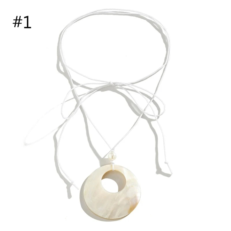 Beach Natural Shell Necklace for Women Seaside Plum Blossom Shell Pendant Choker Necklace Choker Beach Jewelry Birthday.