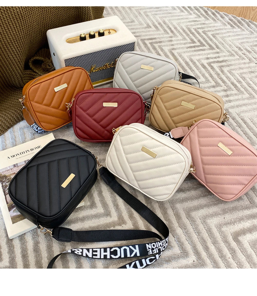 High Quality PU Shoulder Bags for Woman's Handbag Simple Crossbody Casual Messenger Bag Female Cool Shoulder Bags Phone Bag.