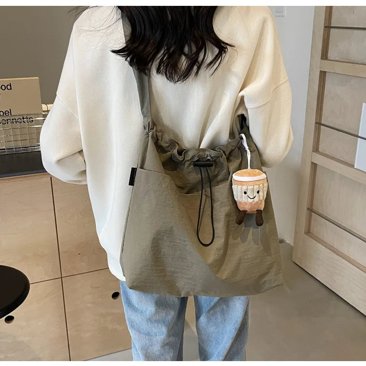 2024 New Nylon Shoulder Bag Fashionable Shrinkage Anti Wrinkle Crossbody Bag Lightweight Large Capacity Commuter Women Tote Bag