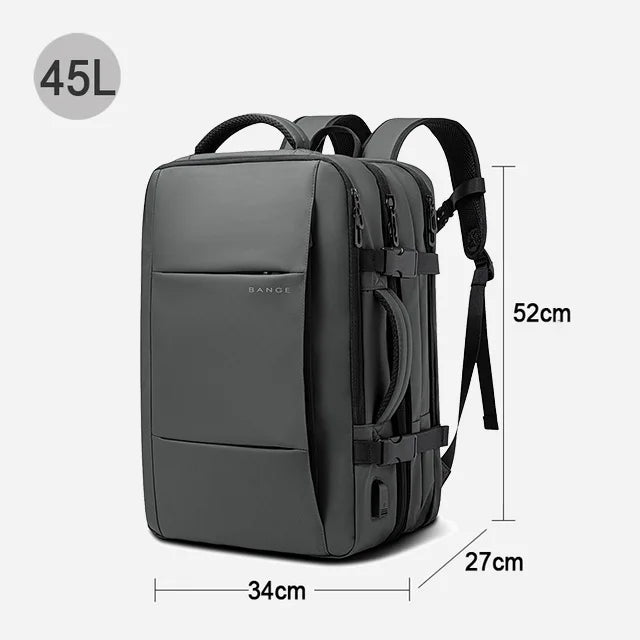 BANGE Travel Backpack Men Business Backpack School Expandable USB Bag Large Capacity 17.3 Laptop Waterproof Fashion Backpack.