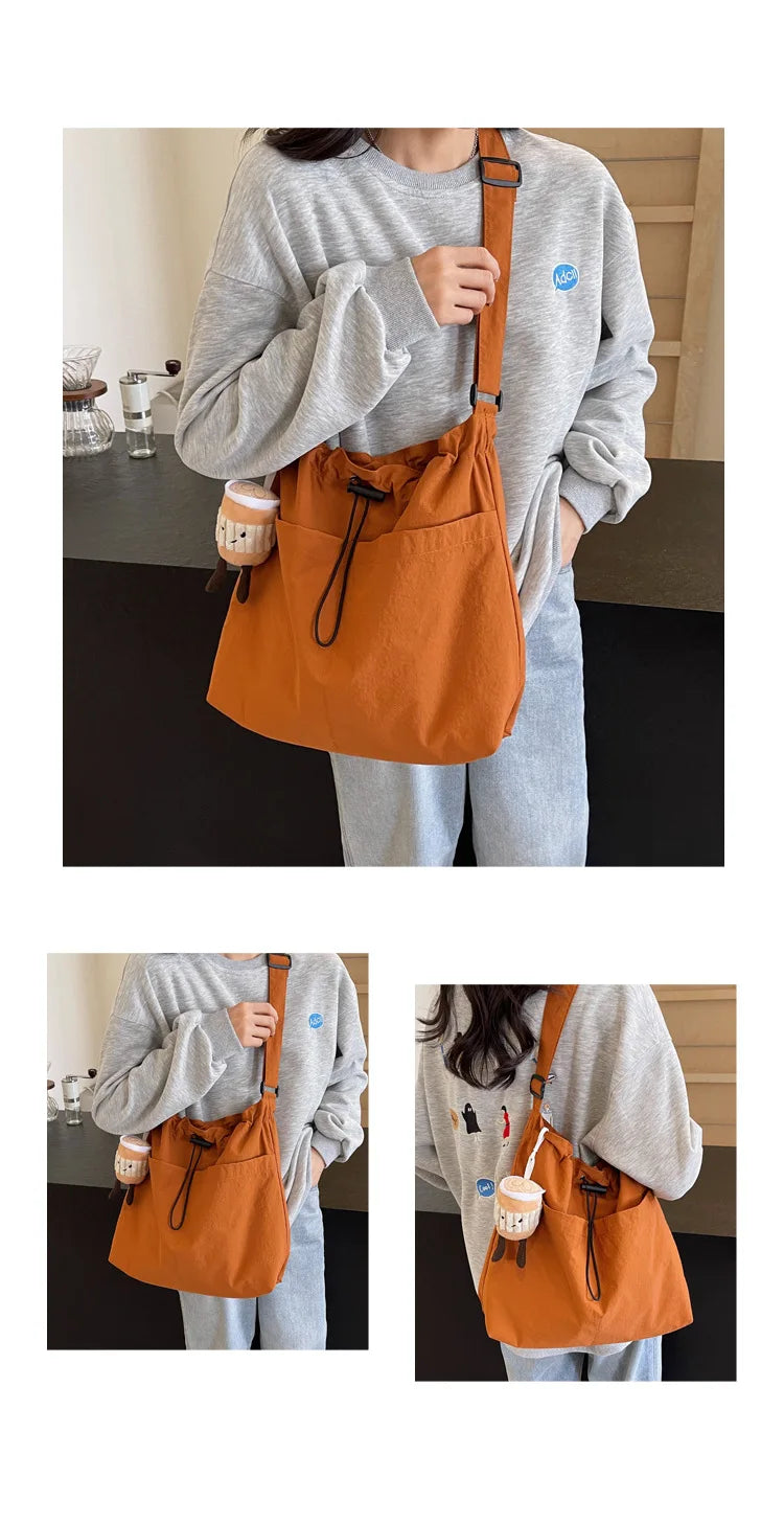 2024 New Nylon Shoulder Bag Fashionable Shrinkage Anti Wrinkle Crossbody Bag Lightweight Large Capacity Commuter Women Tote Bag