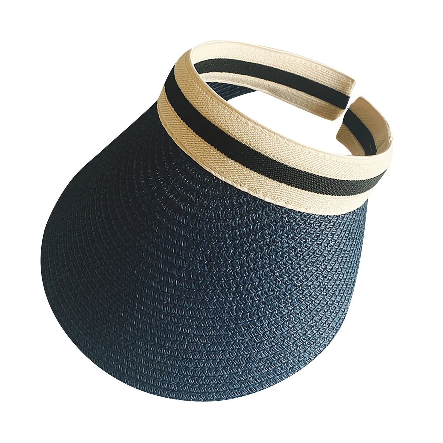 Stylish Foldable Wide Straw Sun Visor Hat for Women - Perfect for Beach, Camping, and Outdoor Activities.