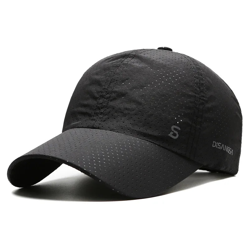 Unisex Quick-Dry Mesh Baseball Cap - Adjustable Breathable Sun Visor for Summer Fishing and Outdoor Activities.