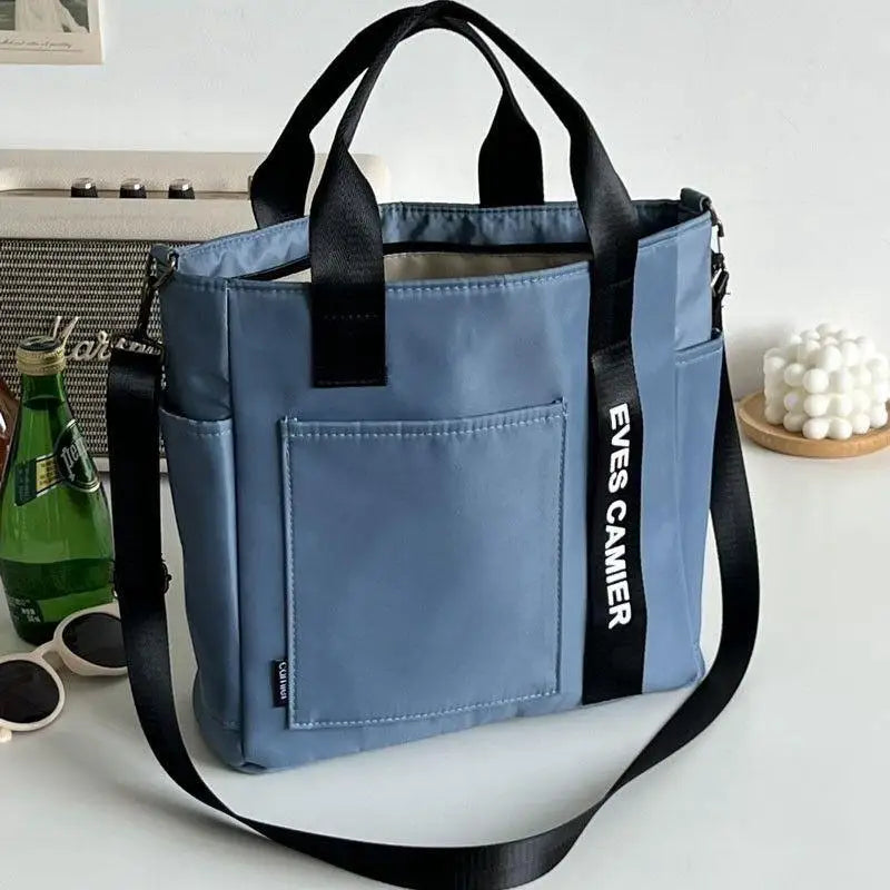 New Casual Tote Large Capacity Shoulder Bag Nylon Waterproof Canvas Handbag Simple Fashion Messenger Bags For Schoolgirl.