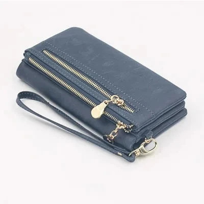 Yogodlns Fashion Nubuck Leather Wallet Female Double Zipper Lady Handbag Clutch Multi-layer Purse Shopping Women Wallet Purse.