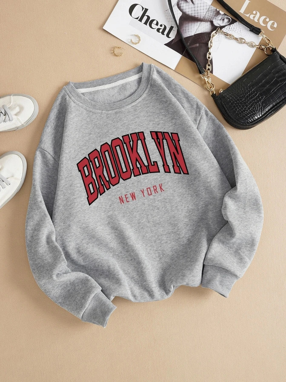 Brooklyn New Work Printed Hoodies Women Cotton Colorful Clothes  Basic Trend Hooded Tops Be Durable Harajuku Hoodie Womens - Elevate Your Body