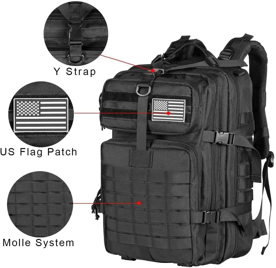 QT&QY 30/45L Man Tactical Backpacks HkingTraveling Bags Survival Outdoor 3P Assault Pack EDC Molle Pack For Trekking Hunting Bag.