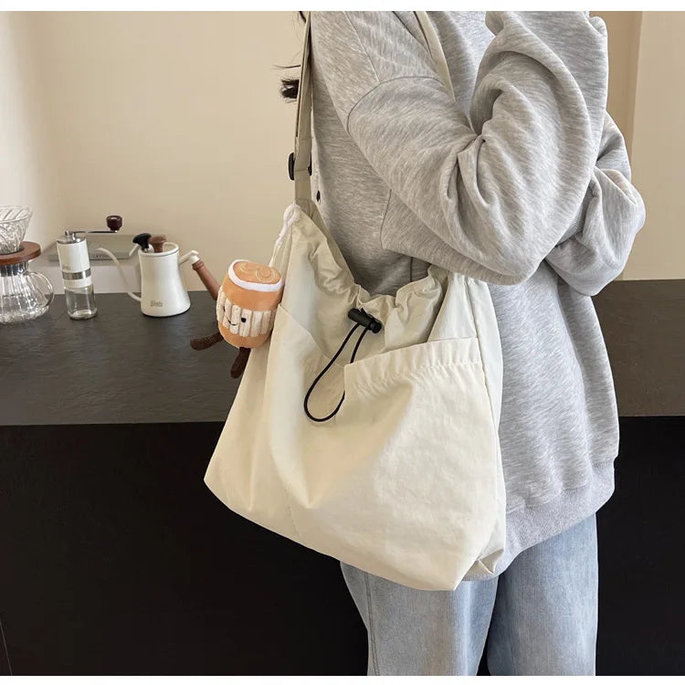 2024 New Nylon Shoulder Bag Fashionable Shrinkage Anti Wrinkle Crossbody Bag Lightweight Large Capacity Commuter Women Tote Bag