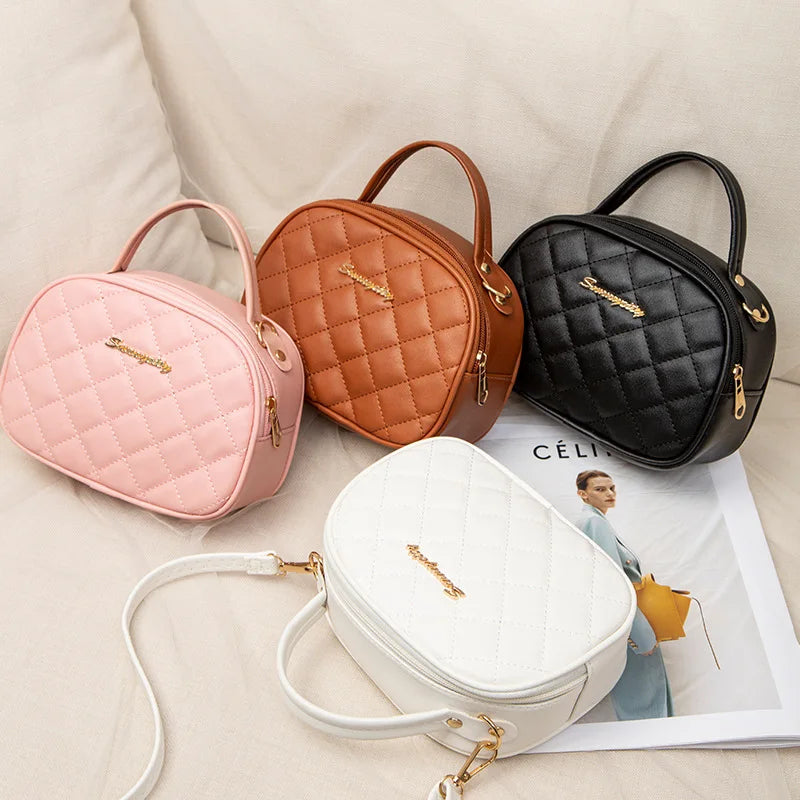 2023 New Elegant Rhombus Shell Bag Fashion Simple Embroidered Shoulder Messenger Bag Handbag.