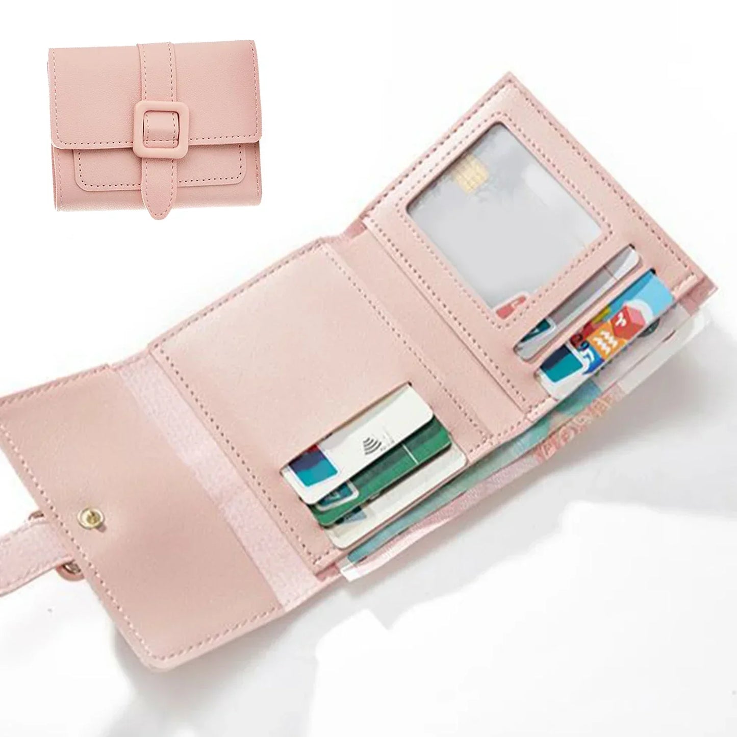 Candy Color Small Wallets PU Leather Coin Pures Ladies Card Holder Mini New Design Standard Short Purses for Women Solid Purses.