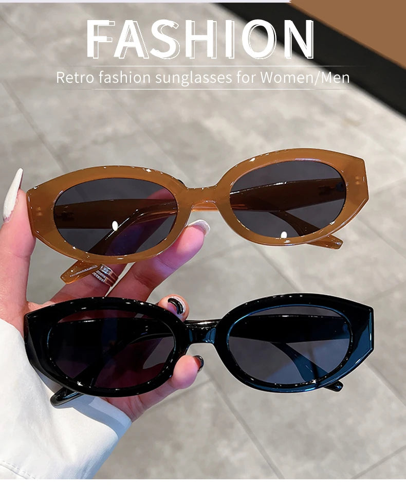 KAMMPT Retro Oval Women's Sunglasses - Trendy Designer Eyewear with UV400 Protection and Gradient Lenses.