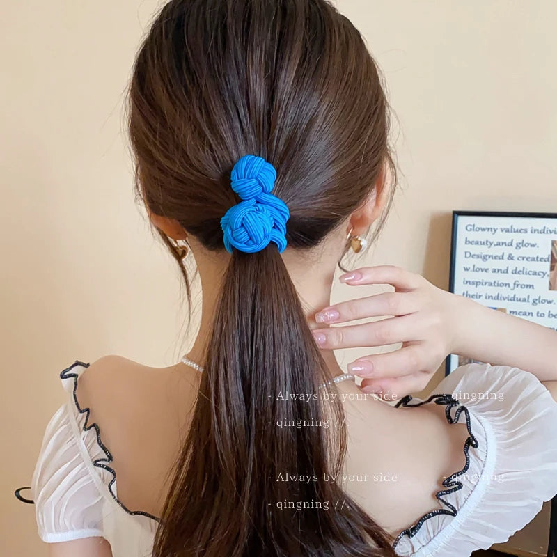 Vibrant Double Knot Bow Hair Scrunchies - Elastic Hair Bands for Women - Stylish Ponytail Holders and Accessories.