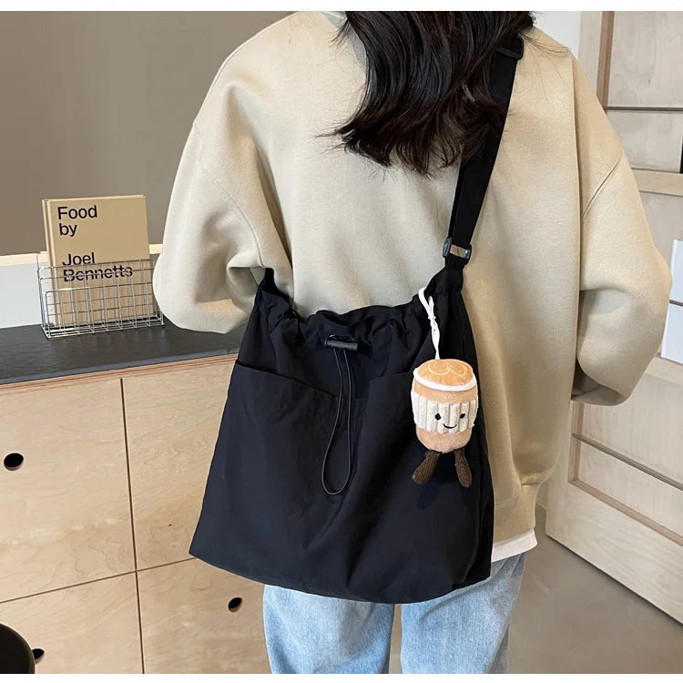 2024 New Nylon Shoulder Bag Fashionable Shrinkage Anti Wrinkle Crossbody Bag Lightweight Large Capacity Commuter Women Tote Bag