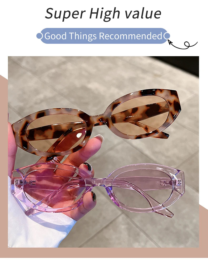 KAMMPT Retro Oval Women's Sunglasses - Trendy Designer Eyewear with UV400 Protection and Gradient Lenses.