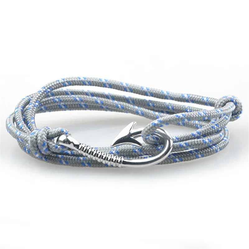 Clearance Sale Viking Hook Buckle Braided Rope Chain Bracelet Alloy Multilayer Bracelets Homme for Men Hands Jewelry Gift.