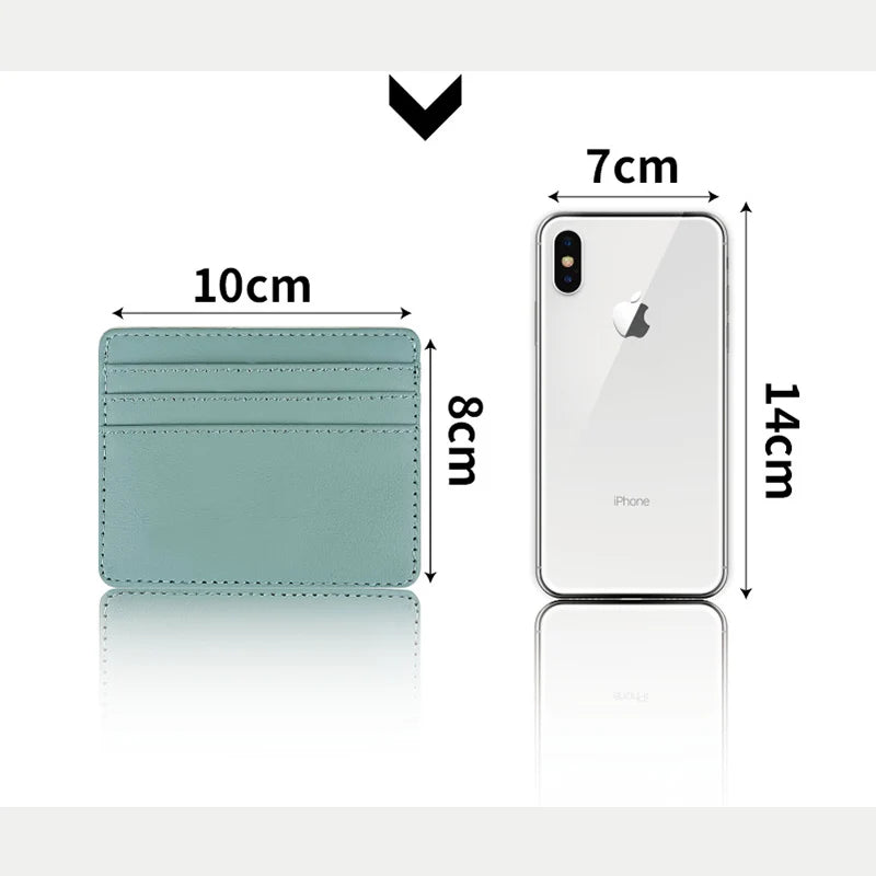 1Pc Pu Leather ID Card Holder Candy Color Bank Credit Card Box Multi Slot Slim Card Case Wallet Women Men Business Card Cover.