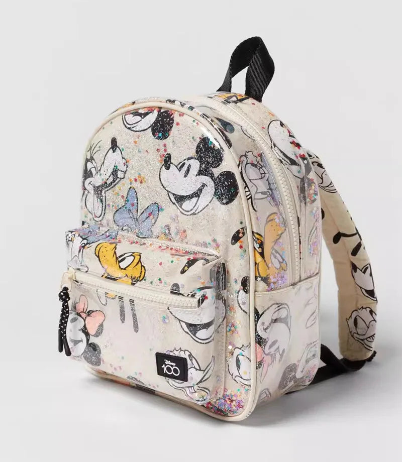 Disney Girls Backpack Mickey Mouse Print Girls Travel Storage Fashion Cartoon Cute Girl Baby Mini Backpack.