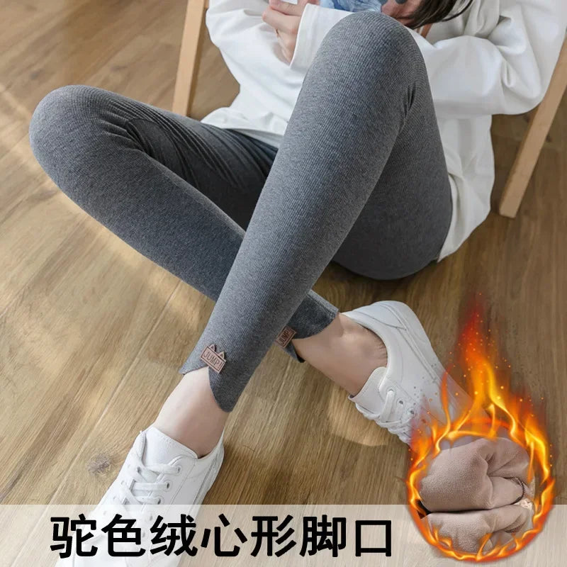 Winter Open Crotch Hot Pants Women Thick Sexy Gym Leggings Warm Keep Sport Push Up Crotchless Clubwear Cloth Fleece Add.