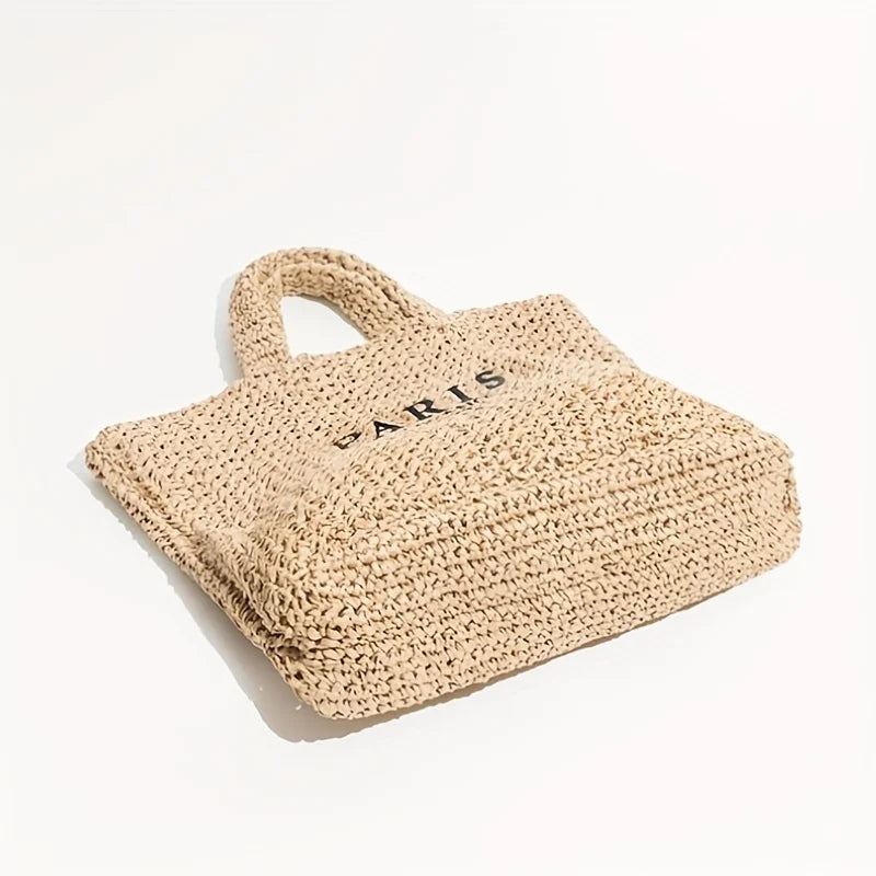 Casual Large Capacity Straw Tote Bag Designer Letters Women Handbags Handmade Woven Summer Beach Bag Big Shopper Purses 2024.