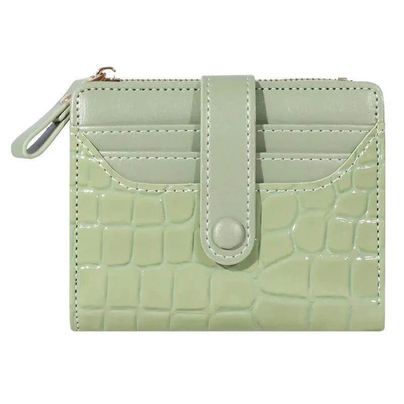 Mini Crocodile Print Clutch Wallet, Short Credit Card Holder, Women's Card Case & Coin Purse.